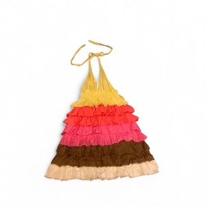 Double Zero Yellow Ruffle Dress